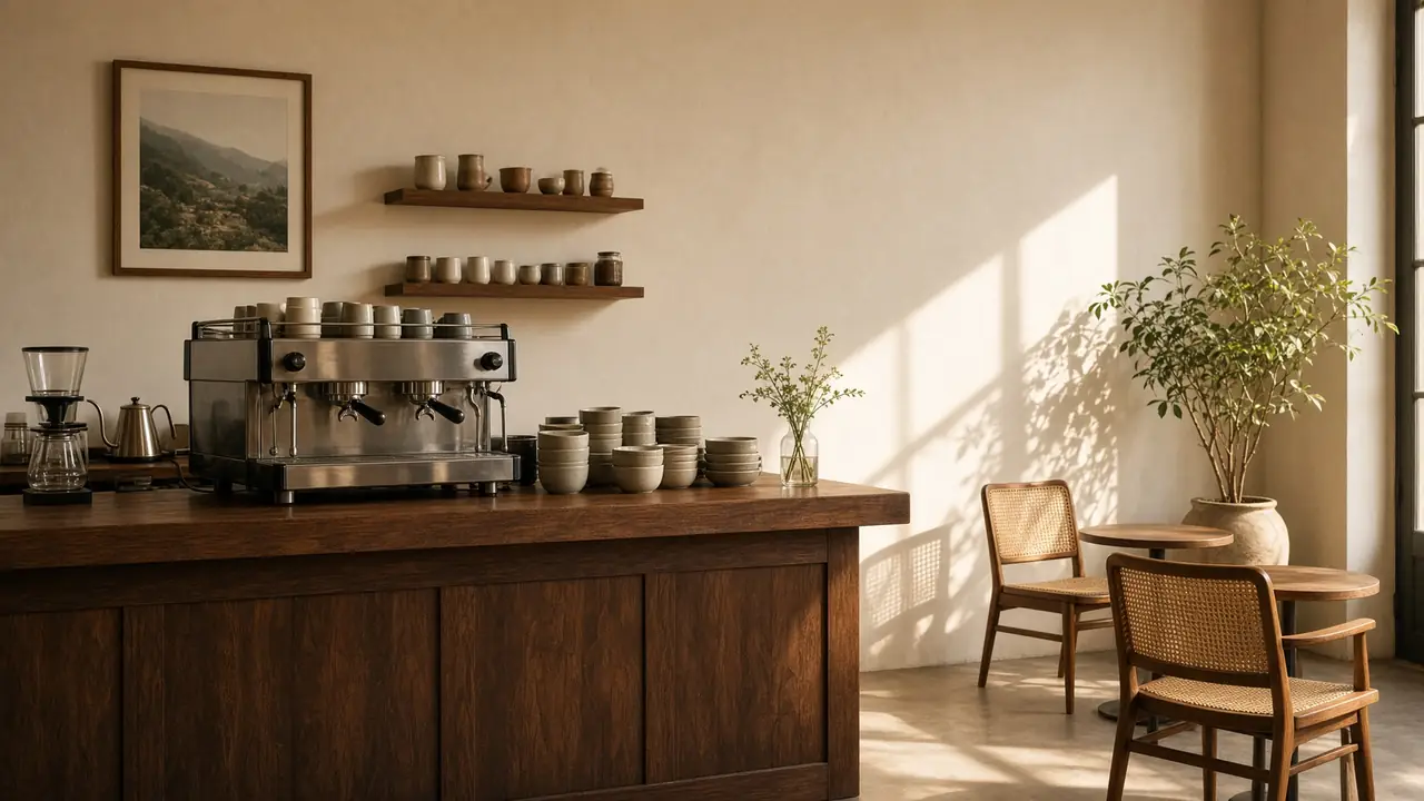 Landing page do Café Leme no Lourdes, Belo Horizonte — balcão com máquina de espresso